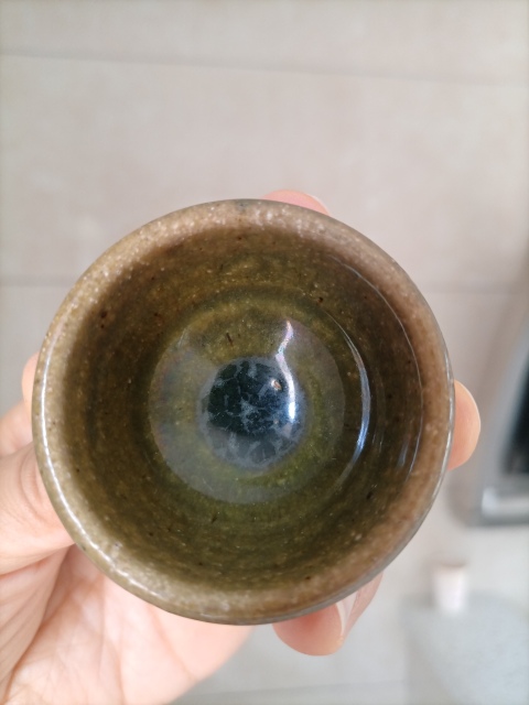 古玩陶瓷明末清初.窯變青黃釉茶杯299拍賣，當前價格299元