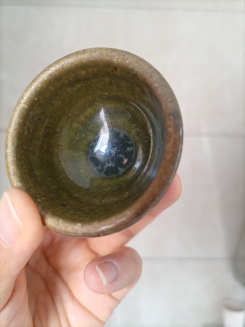 古玩陶瓷明末清初.窯變青黃釉茶杯299拍賣，當前價格299元