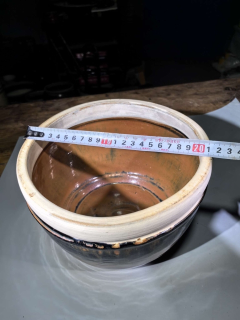 古玩陶瓷磁州窯窯變黑釉白覆輪洗拍賣,當前價格2600元