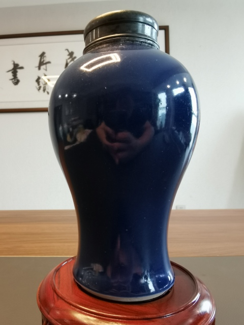 古玩陶瓷雍正霽藍(lán)釉梅瓶拍賣，當(dāng)前價(jià)格5500元