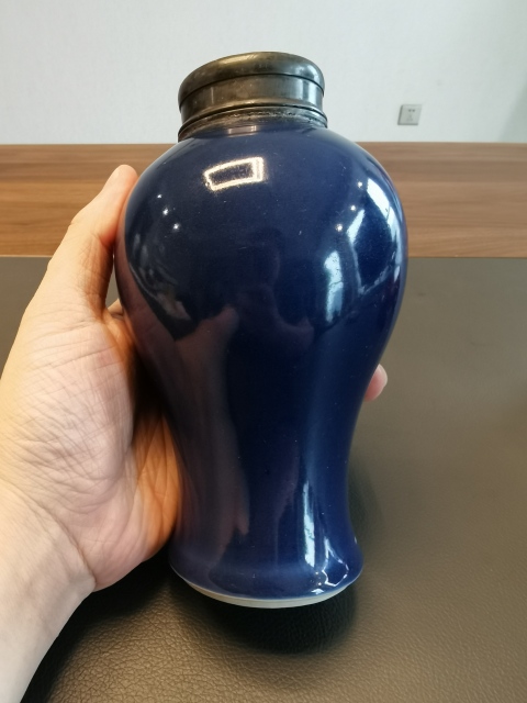 古玩陶瓷雍正霽藍(lán)釉梅瓶拍賣，當(dāng)前價(jià)格5500元