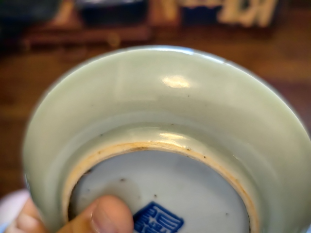 古玩陶瓷豆青釉盤拍賣，當前價格400元