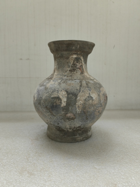 古玩陶瓷灰陶彩繪漢壺拍賣,當前價格850元