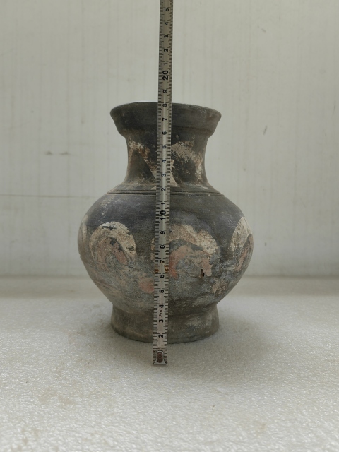 古玩陶瓷灰陶彩繪漢壺拍賣,當前價格850元