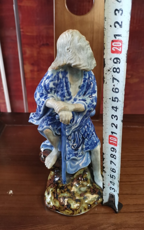 古玩陶瓷晚清民國青花神農氏造像拍賣,當前價格2860元