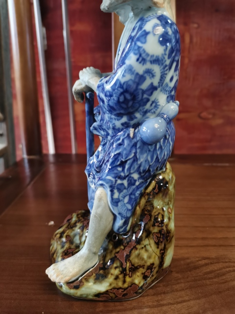 古玩陶瓷晚清民國青花神農氏造像拍賣,當前價格2860元