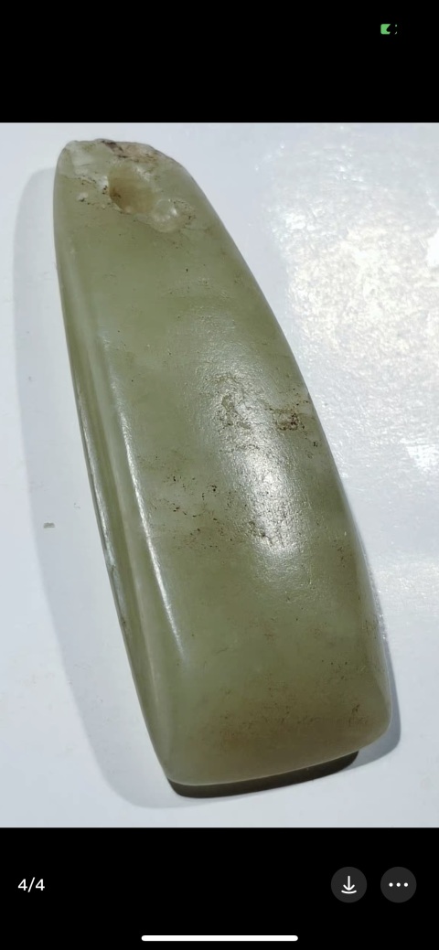 古玩玉器紅山文化斧型墜拍賣，當前價格4200元