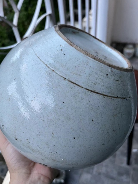 古玩陶瓷民國花鳥紋西瓜罐拍賣，當前價格288元