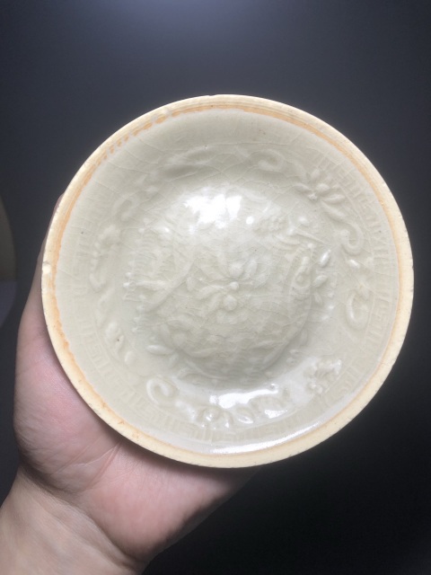 古玩陶瓷精品青白釉花卉雙魚洗拍賣，當前價格12888元