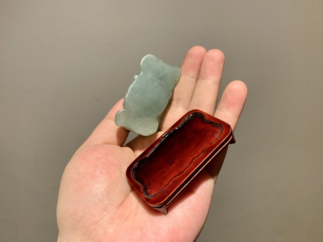 古玩玉器晚清民國岫玉雕“佛公”擺件拍賣,當前價格1000元
