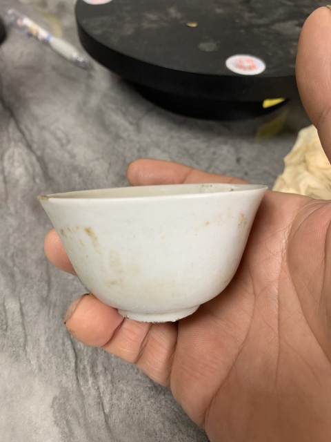 古玩陶瓷晚明白釉杯拍賣,當前價格900元