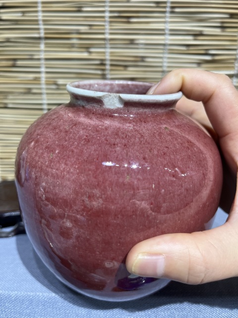古玩陶瓷郎紅釉太白罐拍賣,當前價格6500元