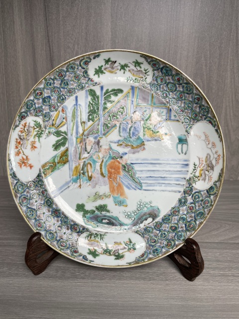 古玩陶瓷清咸豐 精品五彩人物故事紋盤拍賣,當(dāng)前價(jià)格2500元