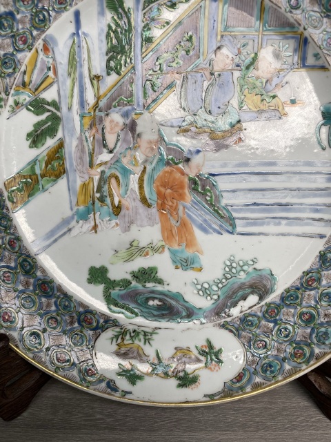 古玩陶瓷清咸豐 精品五彩人物故事紋盤拍賣,當(dāng)前價(jià)格2500元