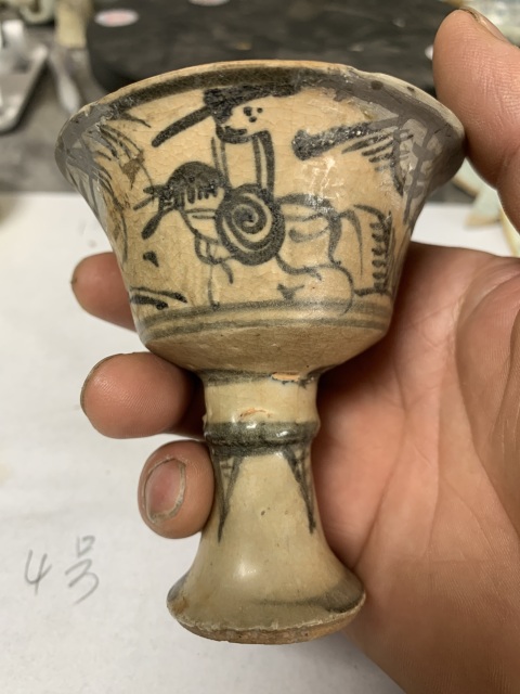 古玩陶瓷青花高士圖高足杯拍賣，當(dāng)前價(jià)格1900元