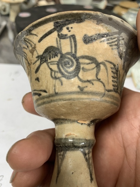 古玩陶瓷青花高士圖高足杯拍賣，當(dāng)前價(jià)格1900元