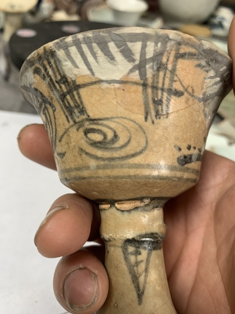 古玩陶瓷青花高士圖高足杯拍賣，當(dāng)前價(jià)格1900元