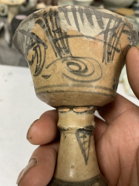 古玩陶瓷青花高士圖高足杯拍賣，當(dāng)前價(jià)格1900元