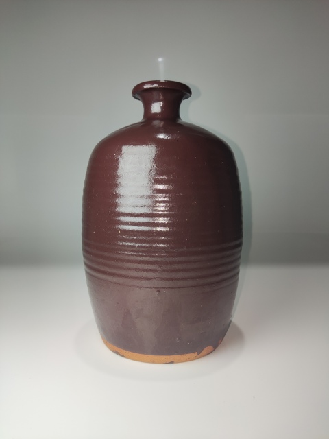 古玩陶瓷明代·醬釉弦紋梅瓶（公元1368-1644）拍賣，當前價格350元