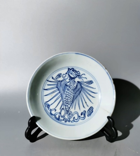 古玩陶瓷鳳紋盤拍賣，當前價格668元