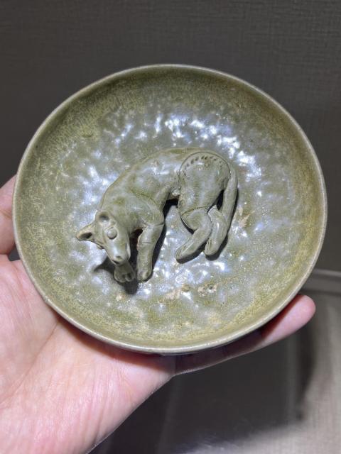 古玩陶瓷兩晉·越窯臥狗盤拍賣，當前價格60000元