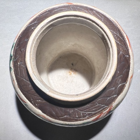 古玩陶瓷晚清 稀少畫片哥釉粉彩刀馬人物將軍罐拍賣,當前價格1480元