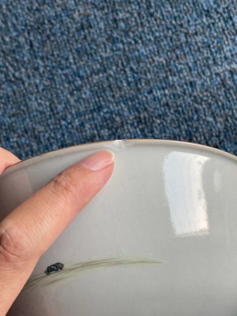 古玩陶瓷清代乾隆粉彩山水碗拍賣，當(dāng)前價格6600元