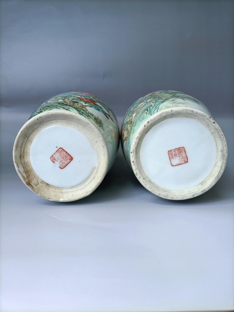 古玩陶瓷粉彩孔雀花卉紋瓶拍賣,當前價格780元