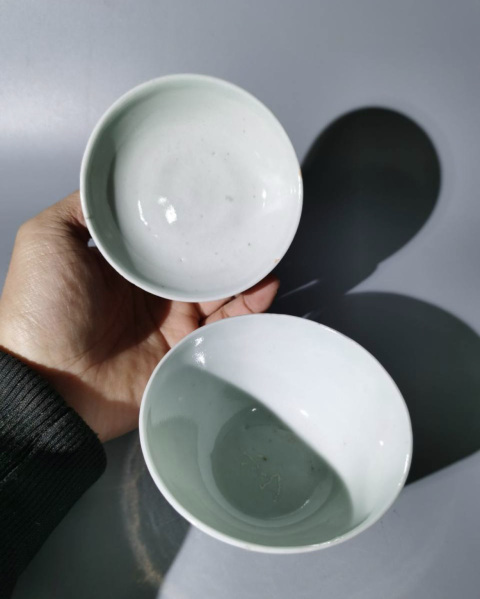 古玩陶瓷墨彩礬紅花鳥紋蓋碗拍賣，當前價格3500元