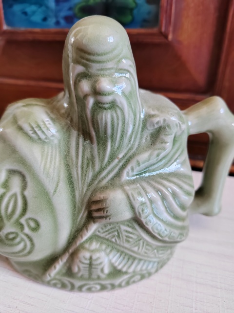 古玩陶瓷晚清壽星執壺拍賣,當前價格666元