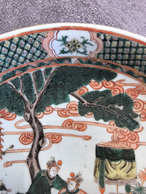古玩陶瓷五彩人物故事紋大盤拍賣,當前價格11888元