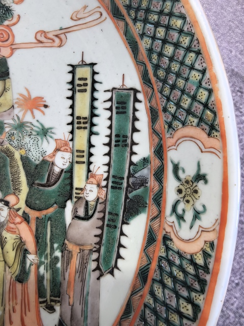 古玩陶瓷五彩人物故事紋大盤拍賣,當前價格11888元