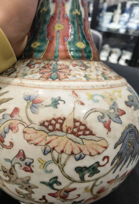 古玩陶瓷清光緒粉彩玉堂春賞瓶拍賣,當前價格36000元