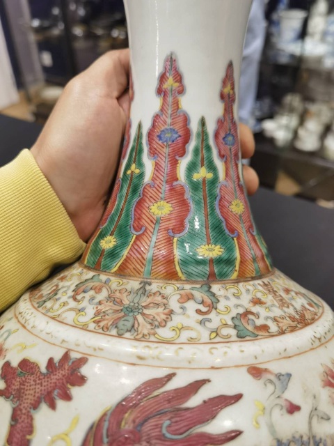古玩陶瓷清光緒粉彩玉堂春賞瓶拍賣,當前價格36000元