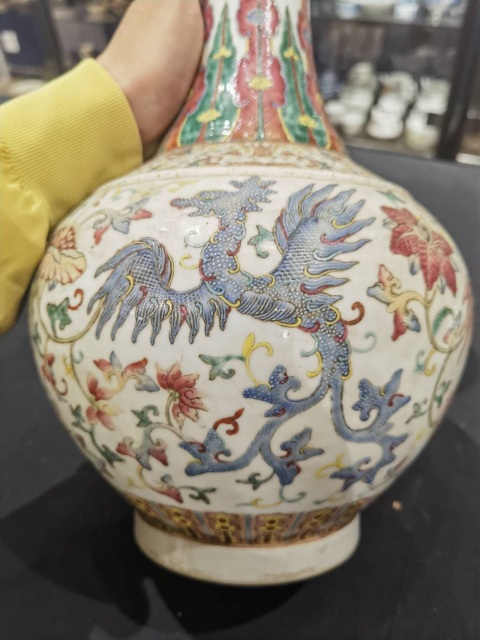 古玩陶瓷清光緒粉彩玉堂春賞瓶拍賣,當前價格36000元