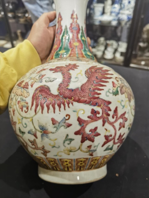 古玩陶瓷清光緒粉彩玉堂春賞瓶拍賣,當前價格36000元