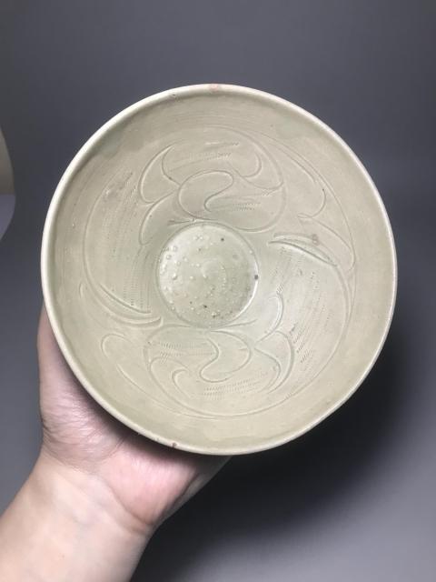 古玩陶瓷宋，珠光青瓷刻花碗拍賣，當前價格1800元