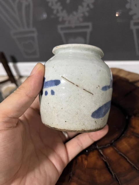 古玩陶瓷清晚期青花山水人物紋水盂拍賣,當(dāng)前價格399元