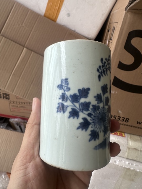 古玩陶瓷青花花鳥紋筆筒拍賣，當前價格2800元
