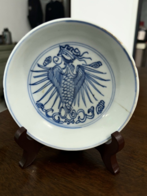 古玩陶瓷鳳紋盤拍賣，當前價格668元