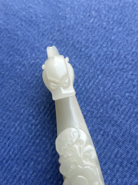 古玩玉器清代和田玉雕“龍首帶鉤”拍賣，當前價格21000元