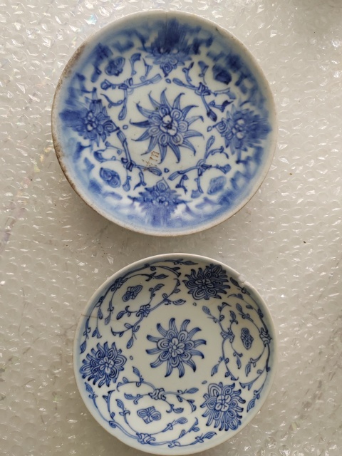 古玩陶瓷清中晚 纏枝花卉青花盤(pán)拍賣(mài),當(dāng)前價(jià)格138元