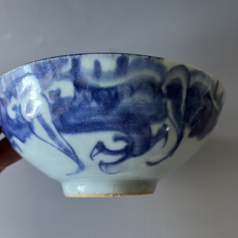 古玩陶瓷過墻龍紋青花碗拍賣,當前價格6800元