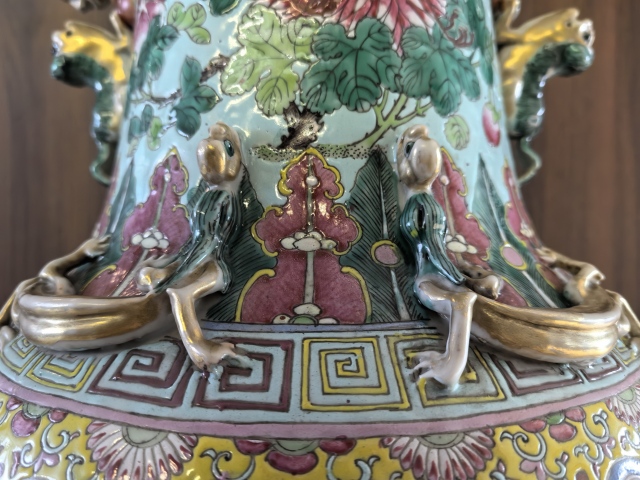 古玩陶瓷道咸粉彩龍穿花紋花口瓶(巨大81高)拍賣,當前價格88888元