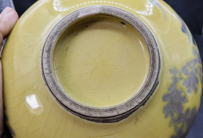 古玩陶瓷日本大正黃釉彩繪鳳紋茶碗拍賣,當前價格498元