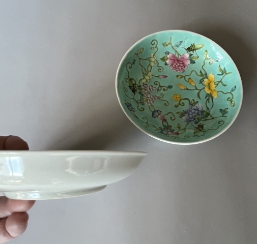 古玩陶瓷晚清民國大雅齋風(fēng)格粉彩花卉盤拍賣，當(dāng)前價格4800元