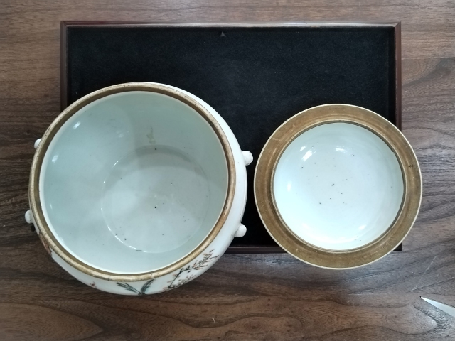 古玩陶瓷粉彩和合二仙圖詩文粥罐拍賣，當前價格800元