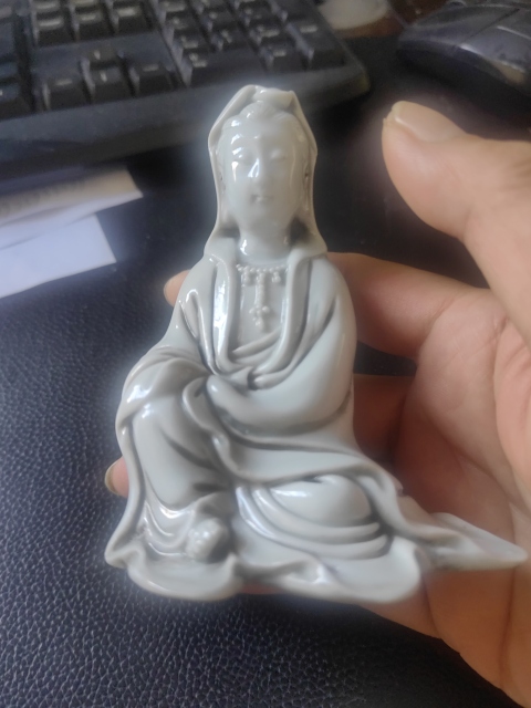 古玩陶瓷德化白瓷觀音造像拍賣,當前價格368元
