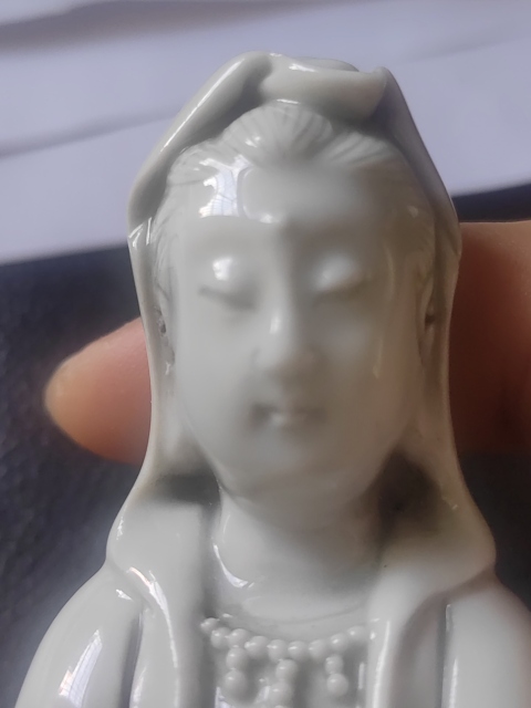 古玩陶瓷德化白瓷觀音造像拍賣,當前價格368元