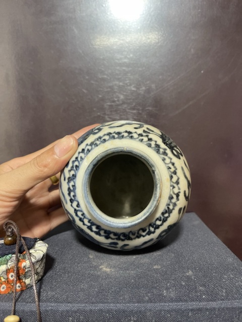 古玩陶瓷明青花八寶紋蓋罐拍賣，當前價格8500元